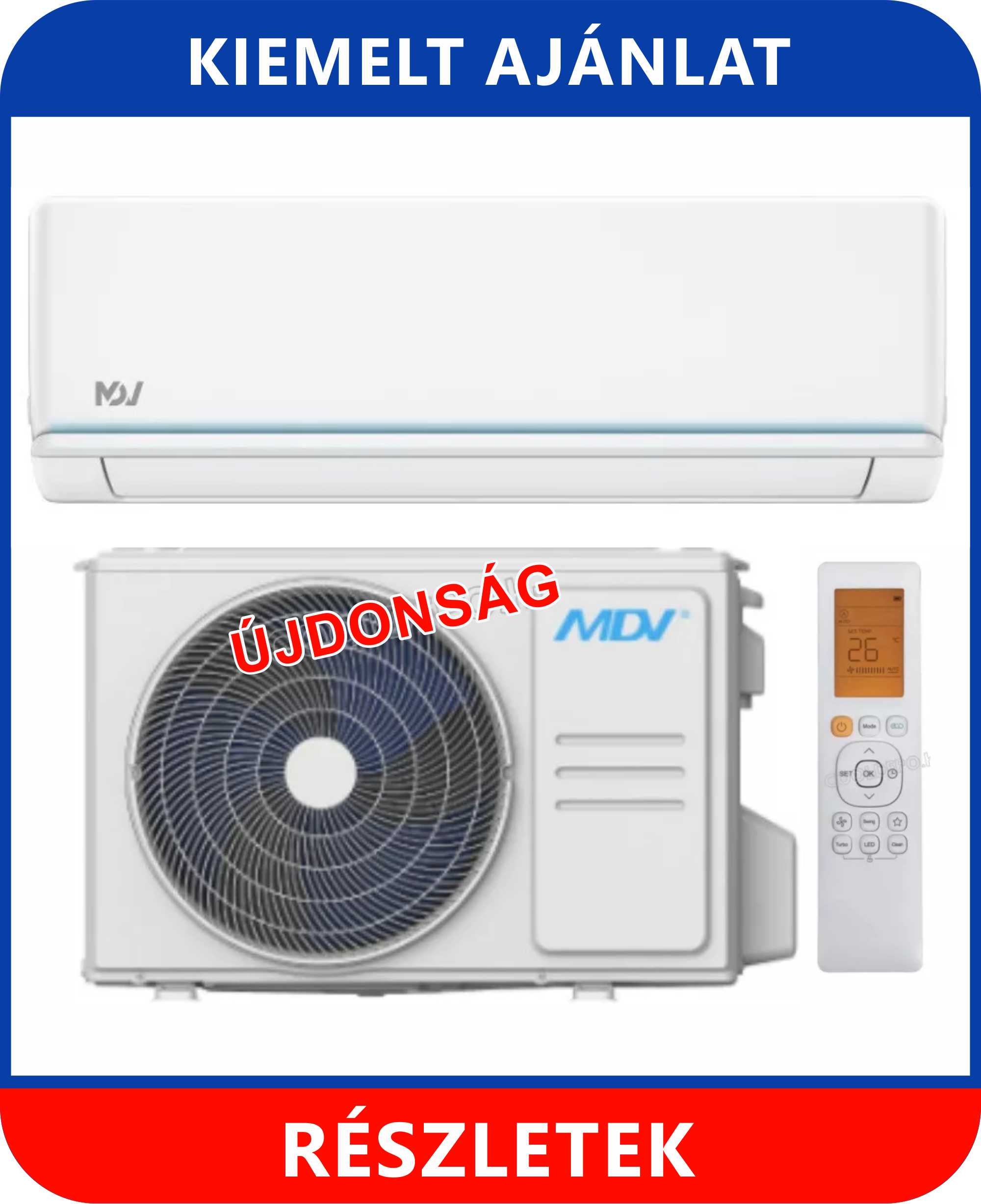 MDV ONE (3,5kW) oldalfali split ONE-035-SP csepptálcafűtéssel